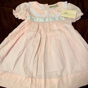 Pink Swiss Dot Cross Dress